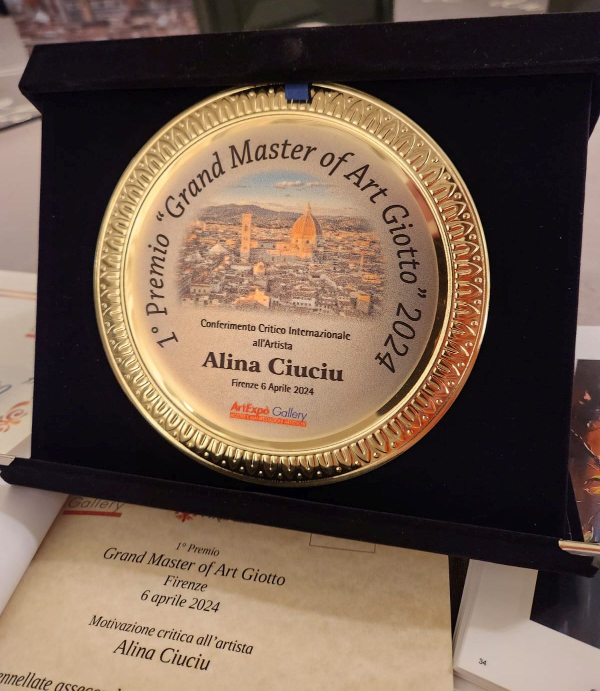 ArteDiAlina.com award: 1° Premio "Grand Master of Art Giotto" 2024