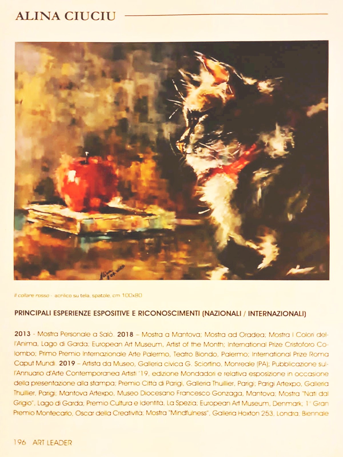 ArteDiAlina.com award: Art Now - Art Leader 2020 - &ldquo;Il collare rosso&rdquo;