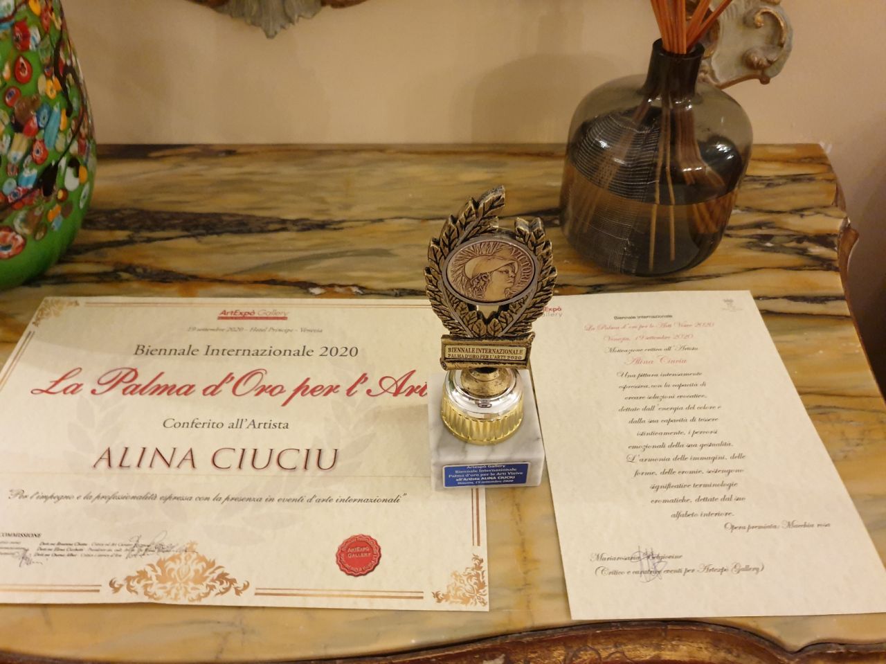 ArteDiAlina.com award: Palma d\'Oro per l\'Arte 2020