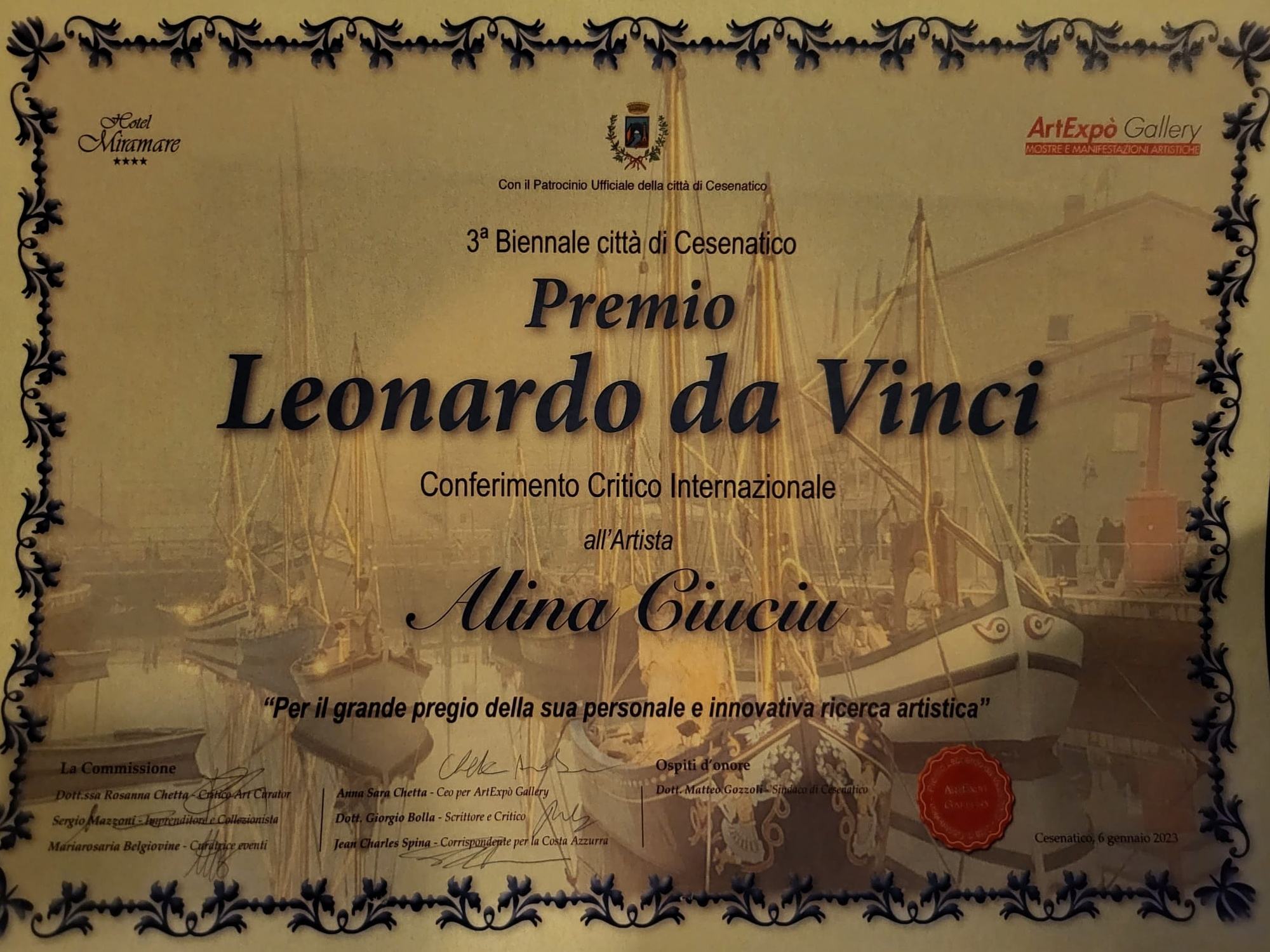 ArteDiAlina.com award: Premio Leonardo da Vinci 2023