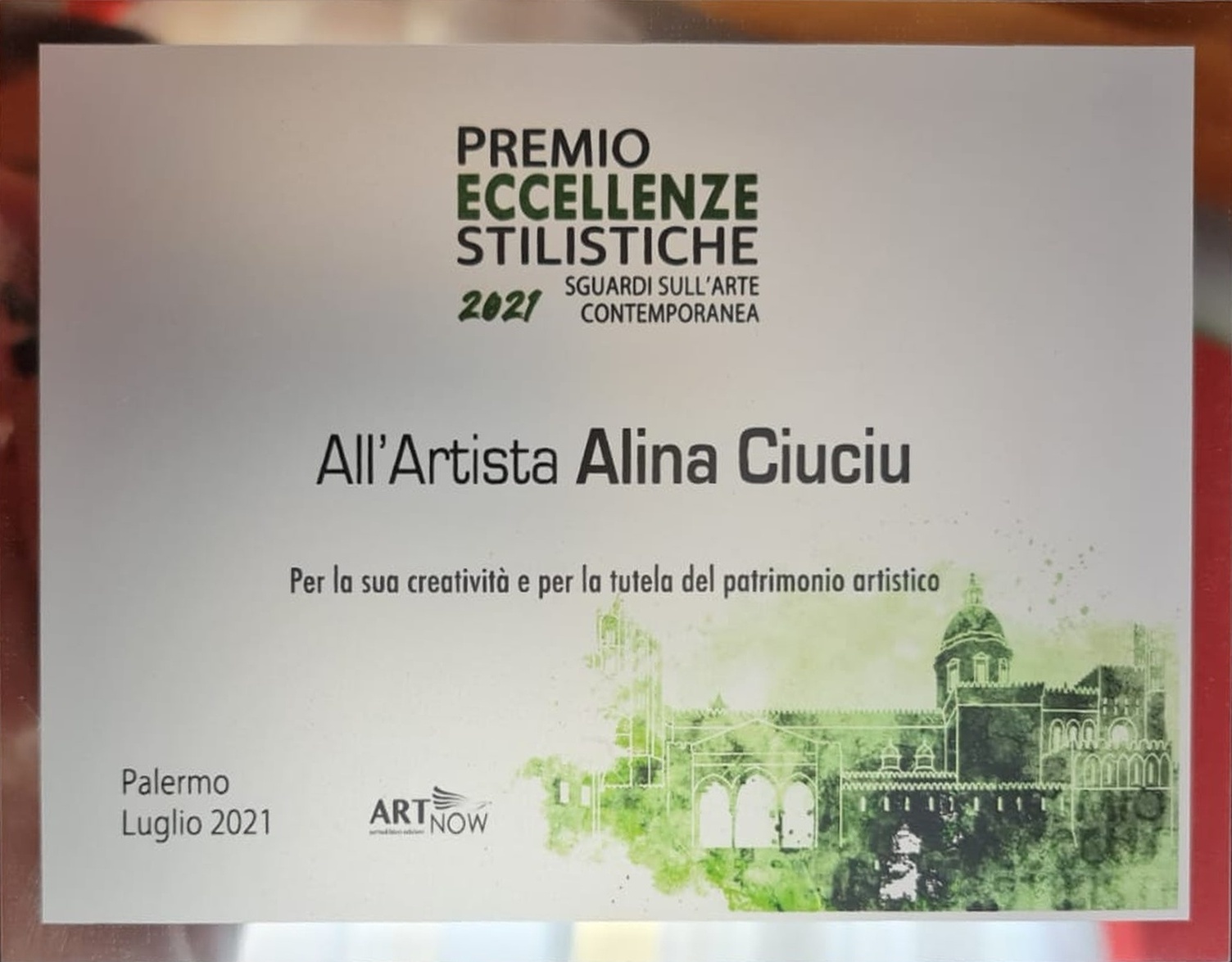 ArteDiAlina.com award: Premio Eccellenze Stilistiche 2021