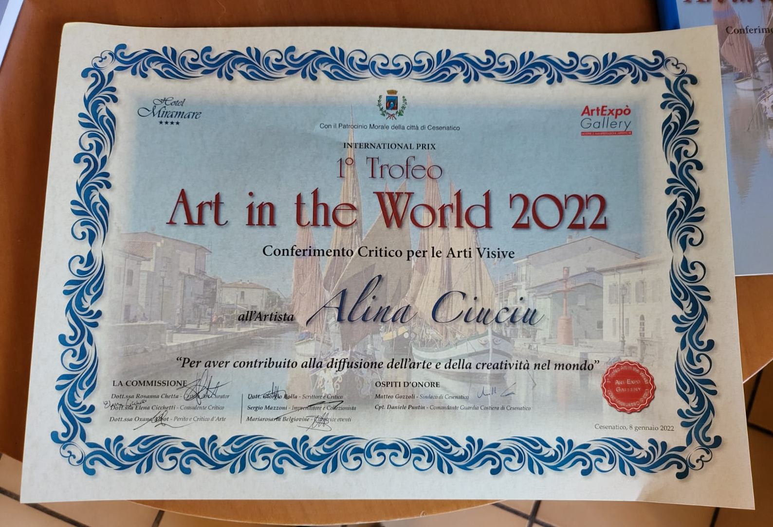 ArteDiAlina.com award: 1° Trofeo Art in the World 2022