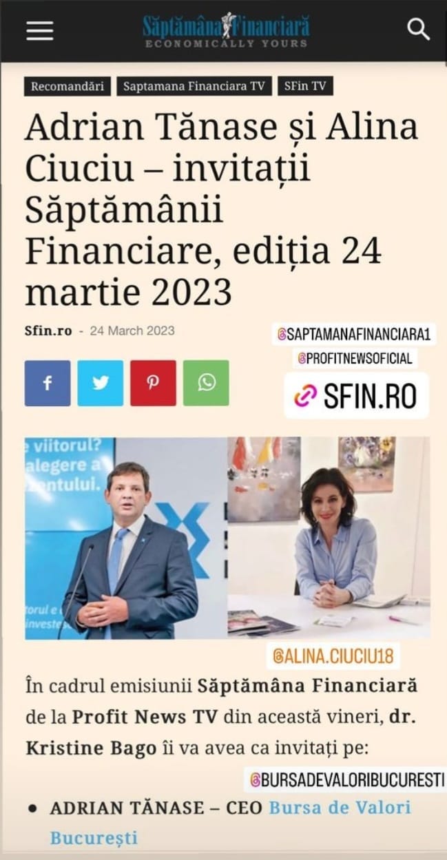 Saptamana Financiara 2023 11