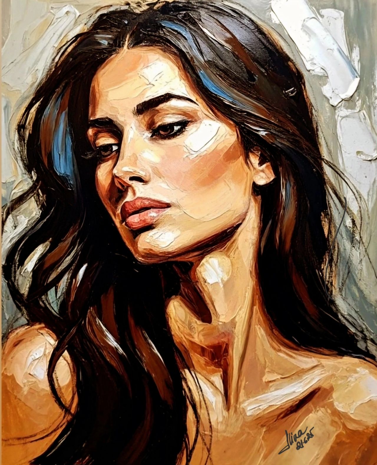 ArteDiAlina.com painting: Pensive