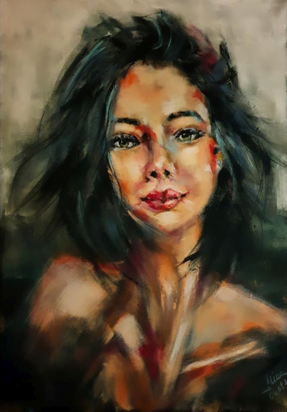 ArteDiAlina.com painting: Smiling