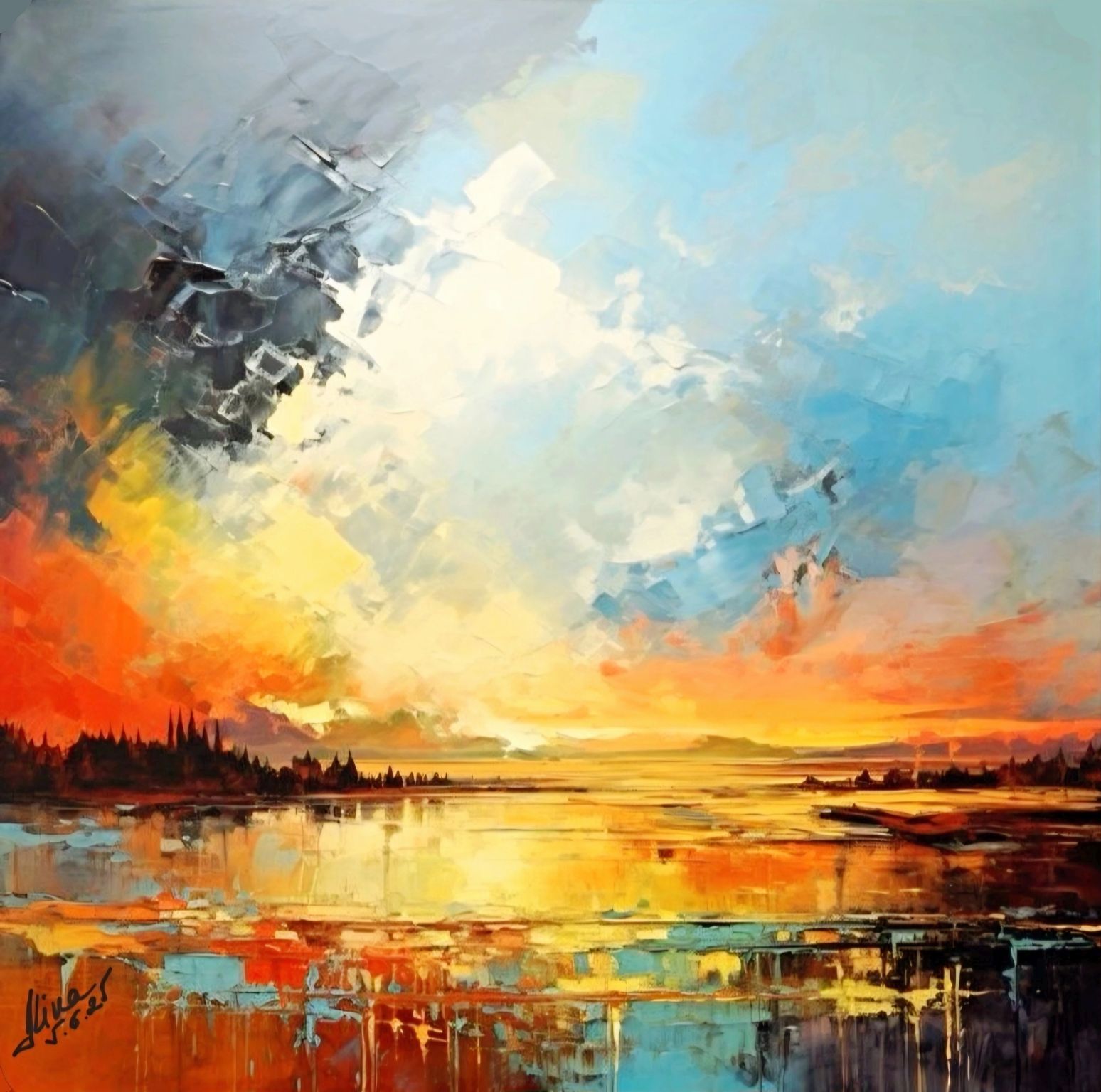 ArteDiAlina.com painting: Sunset