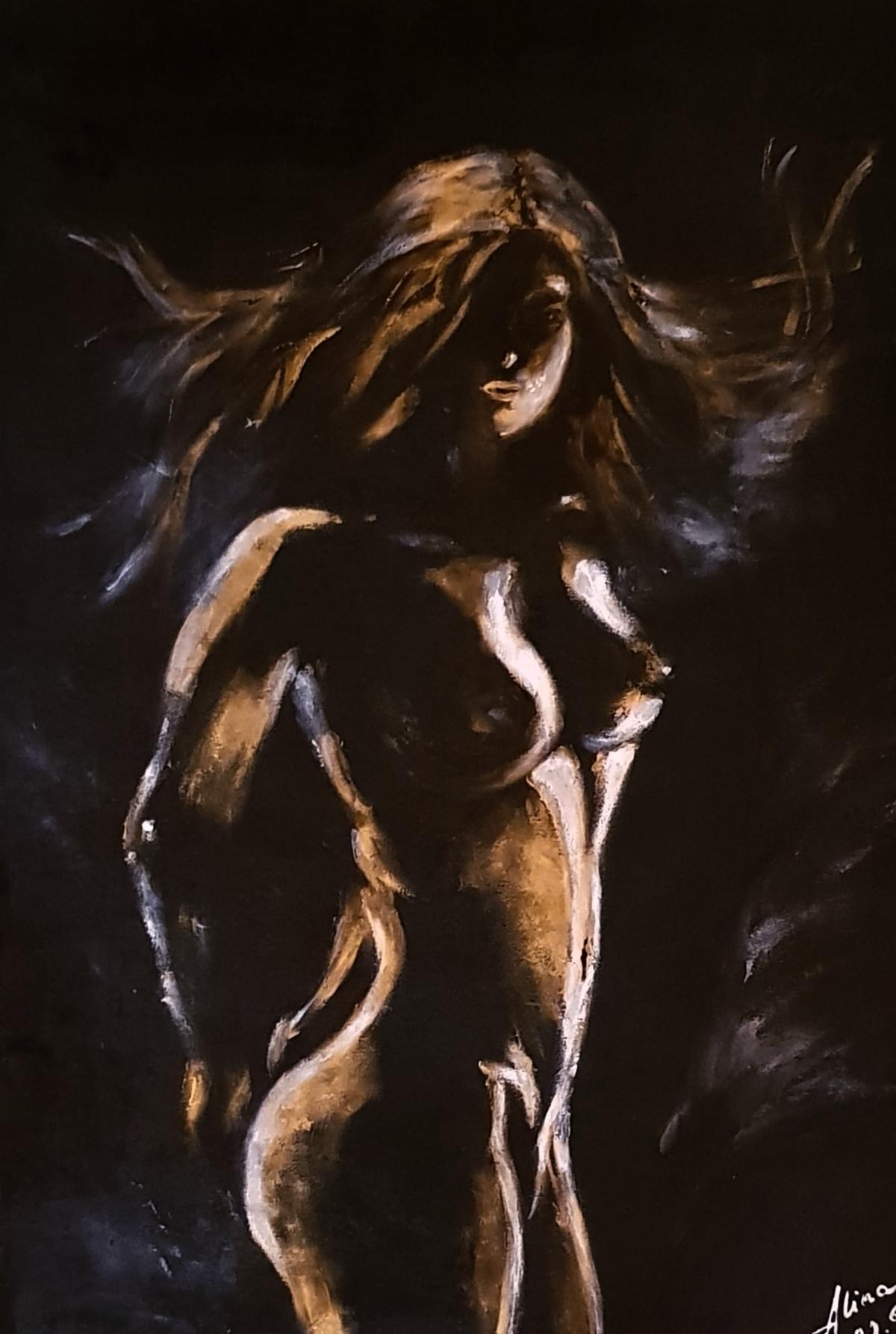ArteDiAlina.com painting: Woman (kissed by the Wind)