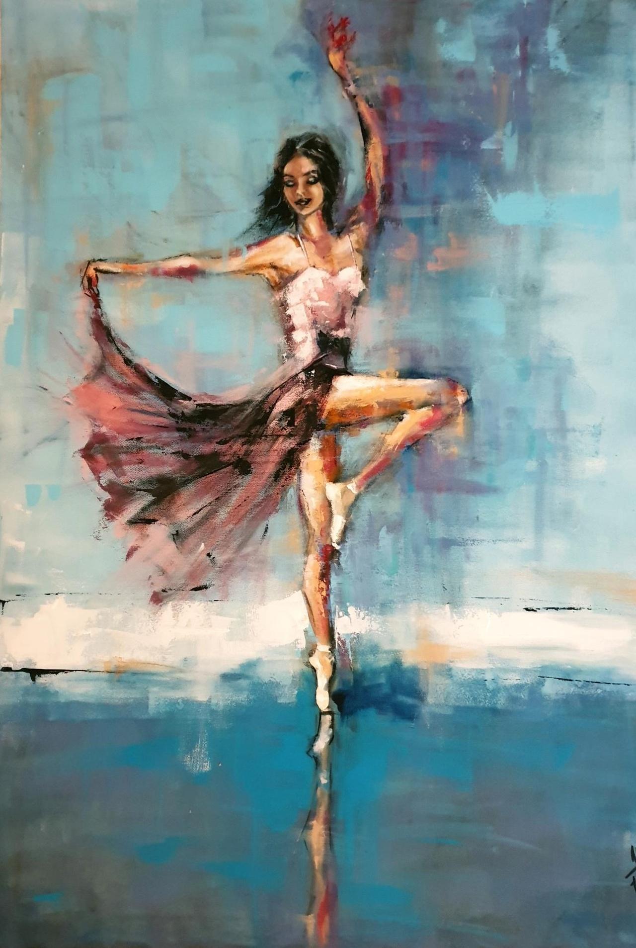 ArteDiAlina.com painting: Tiptoed / Sulla punta dei piedi